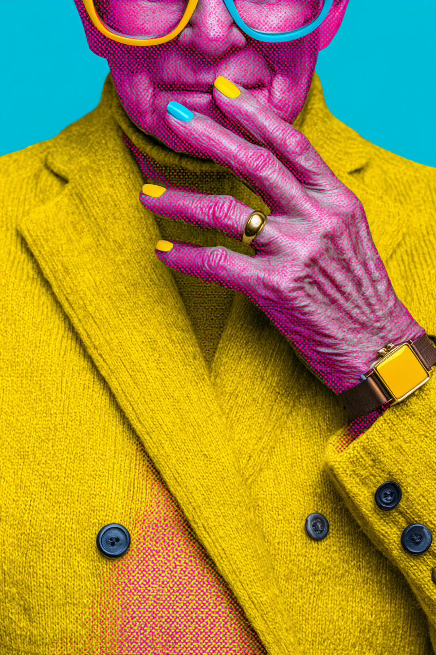 Neon Und Popfarben Stylisierte Portrait Person Mit Gelbem Mantel Farbige Nägel Vivid Colors | Neon und Popfarben | Farbenwelten