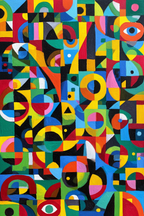 Neon Und Popfarben Vibrante Geometrische Abstrakte Malerei | Neon und Popfarben | Farbenwelten