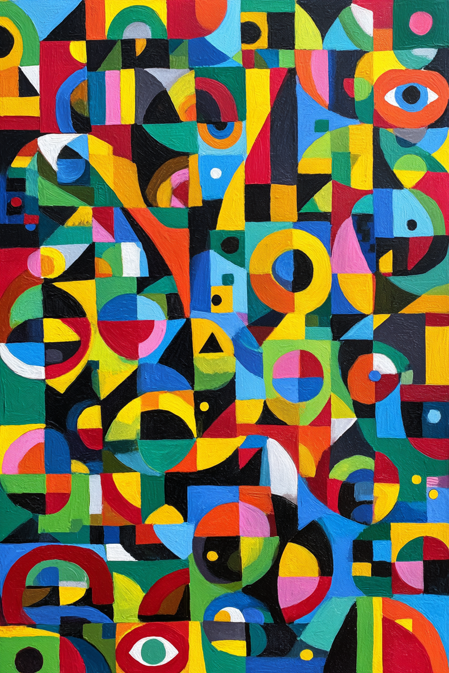 Neon Und Popfarben Vibrante Geometrische Abstrakte Malerei | Neon und Popfarben | Farbenwelten