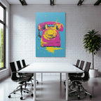 Neon Und Popfarben Vintage Rotary Telefon Farbige Darstellung Pop Art