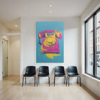 Neon Und Popfarben Vintage Rotary Telefon Farbige Darstellung Pop Art