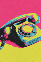 Neon Und Popfarben Vintage RoterTelefon Pop Art Ästhetic | Neon und Popfarben | Farbenwelten