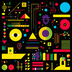 Neon Und Popfarben Abstrakte Geometrische Komposition Vibrante Farben Auf Schwarzem Hintergrund | Neon und Popfarben | Farbenwelten