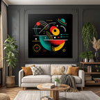 Neon Und Popfarben Abstraktes Design Farbige Formen Im Raumschiff Thema
