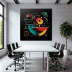 Neon Und Popfarben Abstraktes Design Farbige Formen Im Raumschiff Thema