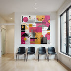 Neon Und Popfarben Abstraktes Design Geometrische Formen Farbpalette Pink Orange Schwarz Und Weiss
