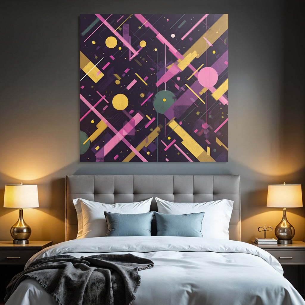 Neon Und Popfarben Abstraktes Design Geometrische Formen Vibrante Farben Muster