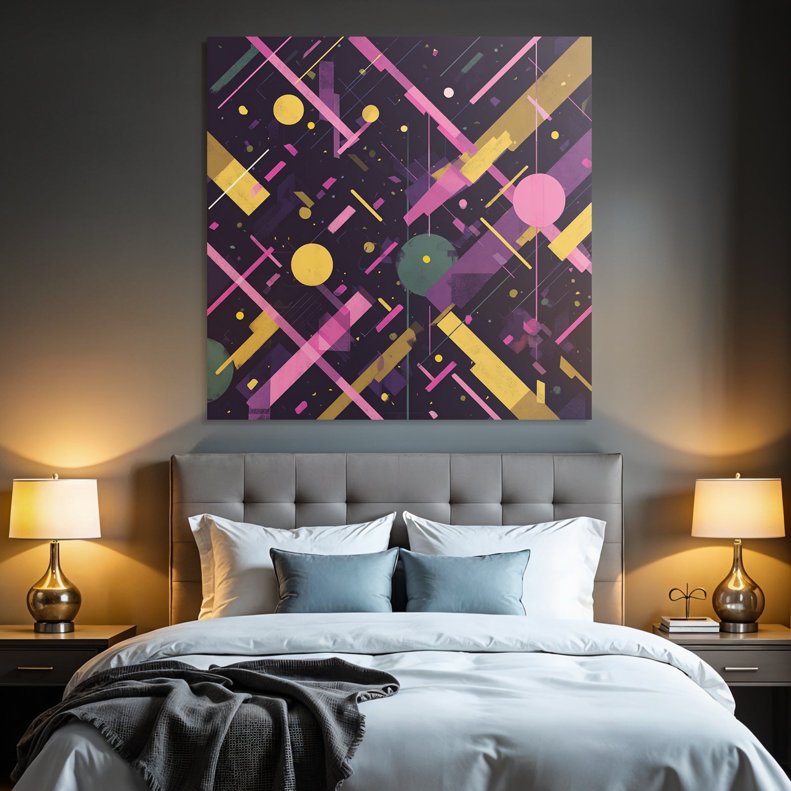 Neon Und Popfarben Abstraktes Design Geometrische Formen Vibrante Farben Muster