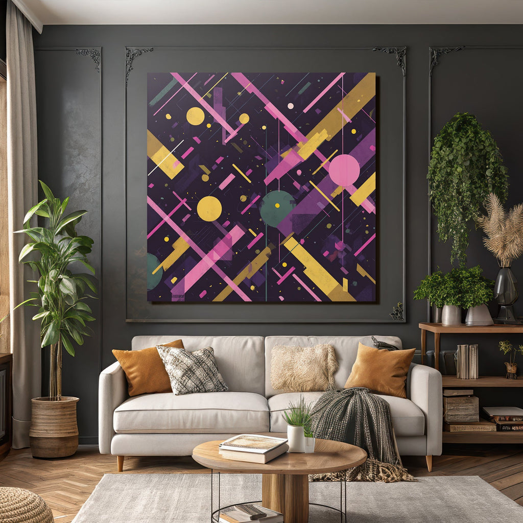 Neon Und Popfarben Abstraktes Design Geometrische Formen Vibrante Farben Muster
