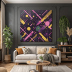 Neon Und Popfarben Abstraktes Design Geometrische Formen Vibrante Farben Muster
