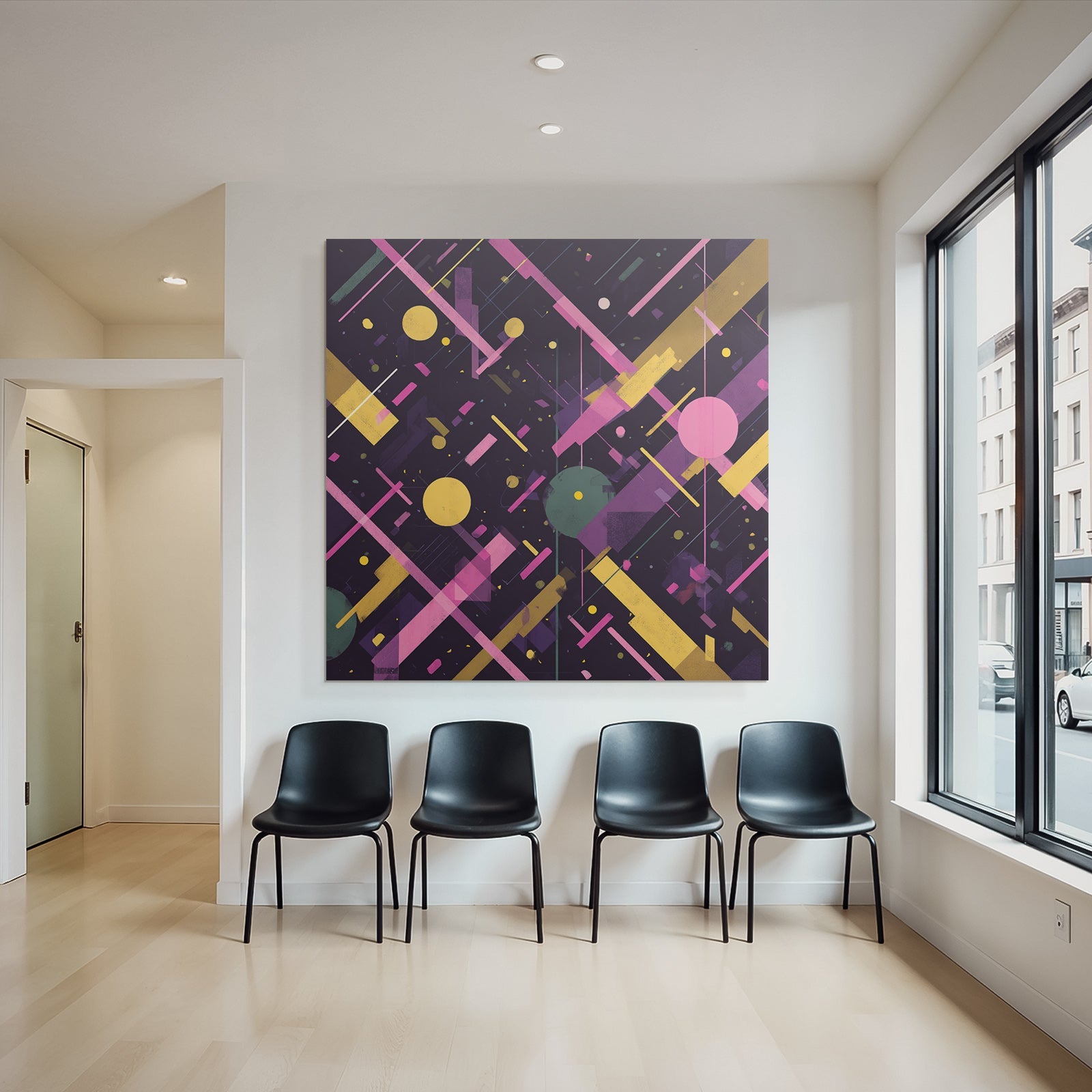 Neon Und Popfarben Abstraktes Design Geometrische Formen Vibrante Farben Muster