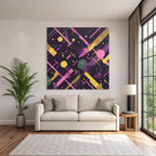 Neon Und Popfarben Abstraktes Design Geometrische Formen Vibrante Farben Muster