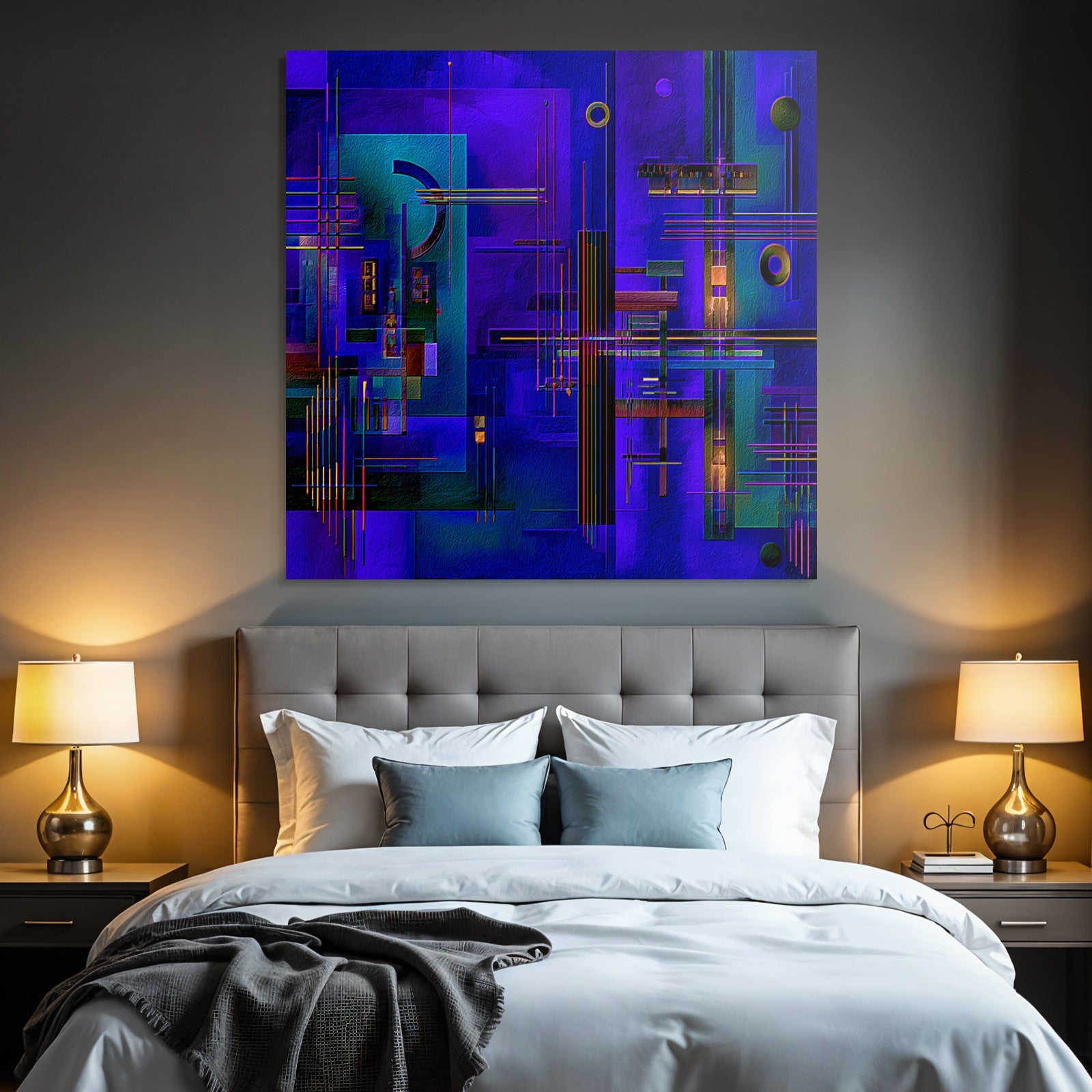 Neon Und Popfarben Abstraktes Kunstwerk Geometrische Formen Vibrante Farben
