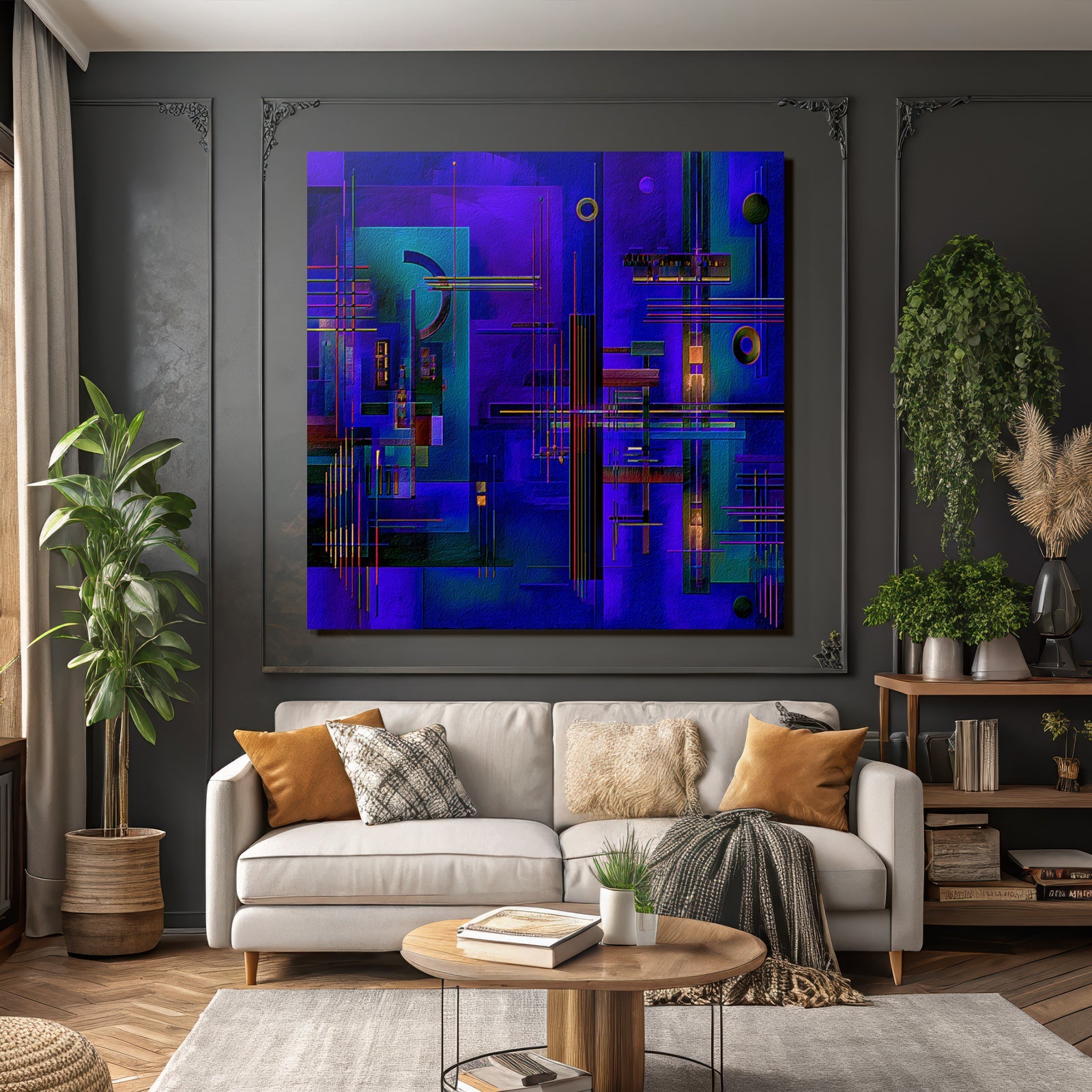 Neon Und Popfarben Abstraktes Kunstwerk Geometrische Formen Vibrante Farben