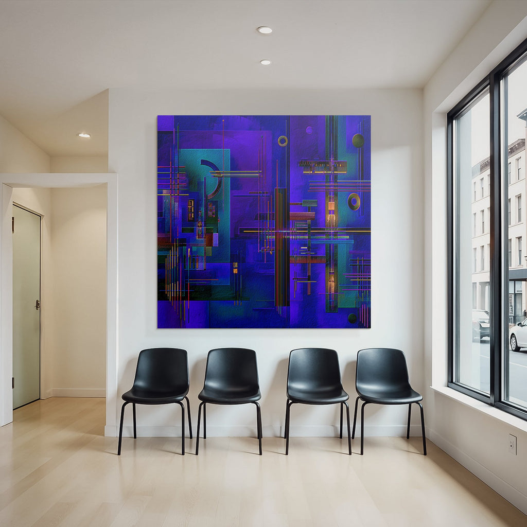 Neon Und Popfarben Abstraktes Kunstwerk Geometrische Formen Vibrante Farben