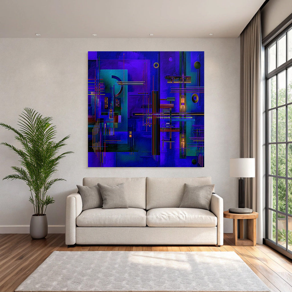 Neon Und Popfarben Abstraktes Kunstwerk Geometrische Formen Vibrante Farben