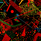 Neon Und Popfarben Bunt Abstraktes Design Mit Geometrischen Formen Auf Schwarzem Hintergrund | Neon und Popfarben | Farbenwelten