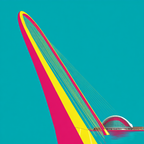 Neon Und Popfarben Bunte Bogenbrücke Vor Tuquoise Hintergrund | Neon und Popfarben | Farbenwelten