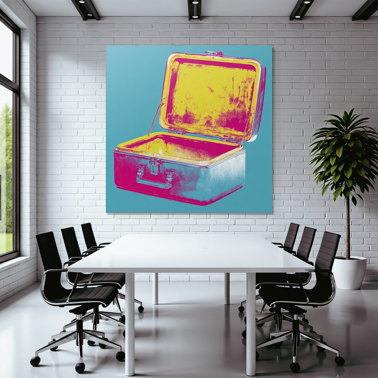 Neon Und Popfarben Stylisierte Metall Lunchbox Offen Vibrante Farben Pop Art Ästhetik