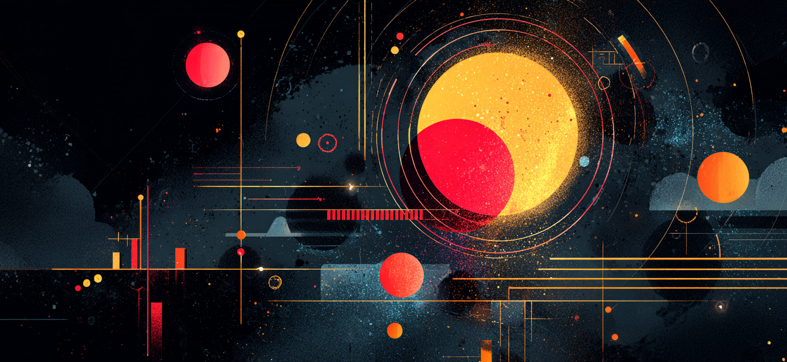 Neon Und Popfarben Abstrakte Digitale Kunst Geometrische Formen Kosmisches Thema | Neon und Popfarben | Farbenwelten