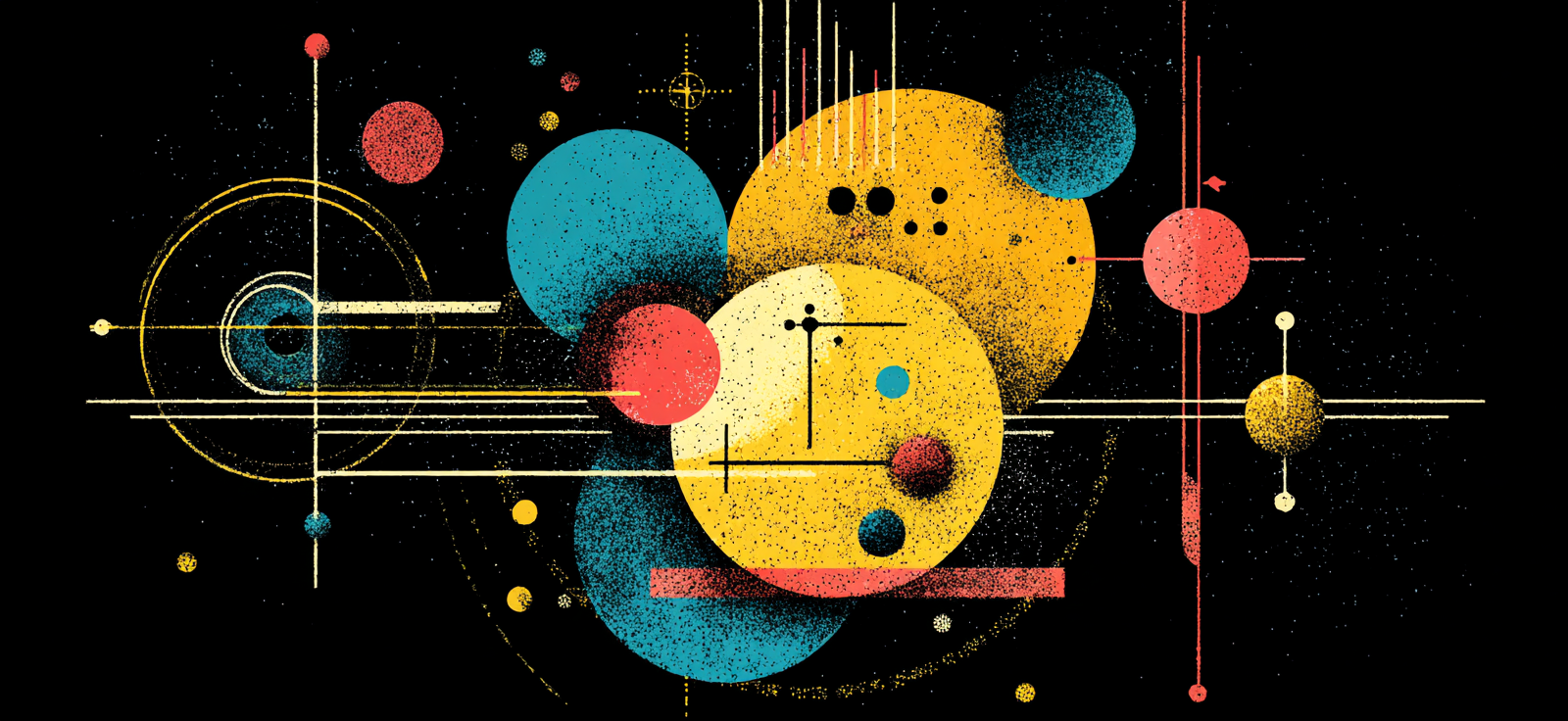 Neon Und Popfarben Abstrakte Digitale Kunst Mit Farbigen Kreisen Und Linien | Neon und Popfarben | Farbenwelten
