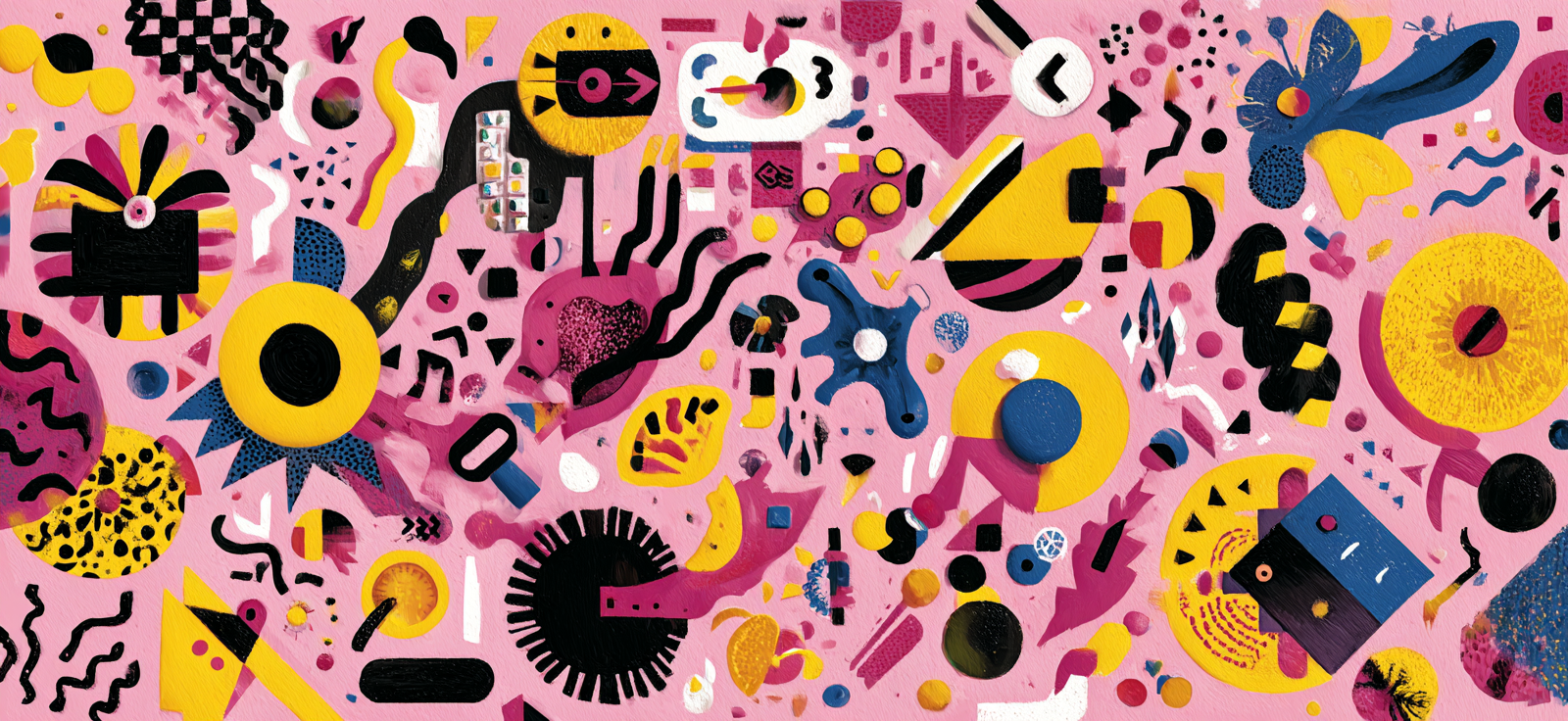 Neon Und Popfarben Bunte Abstrakte Komposition Geometrische Formen Mit Texturen | Neon und Popfarben | Farbenwelten