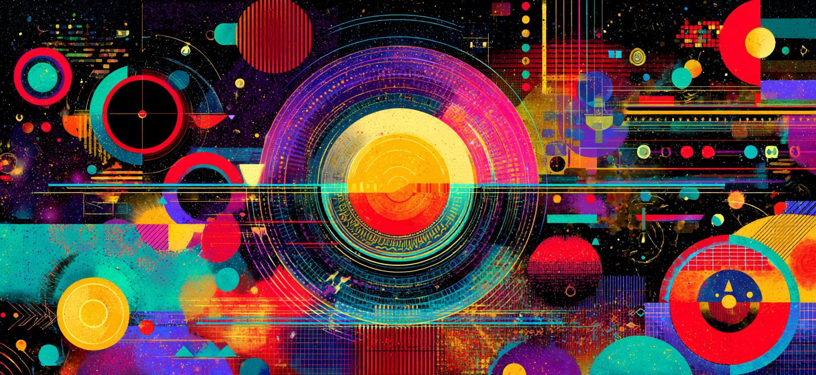 Neon Und Popfarben Lebendige Geometrische Abstrakte Digitale Kunstwerk | Neon und Popfarben | Farbenwelten