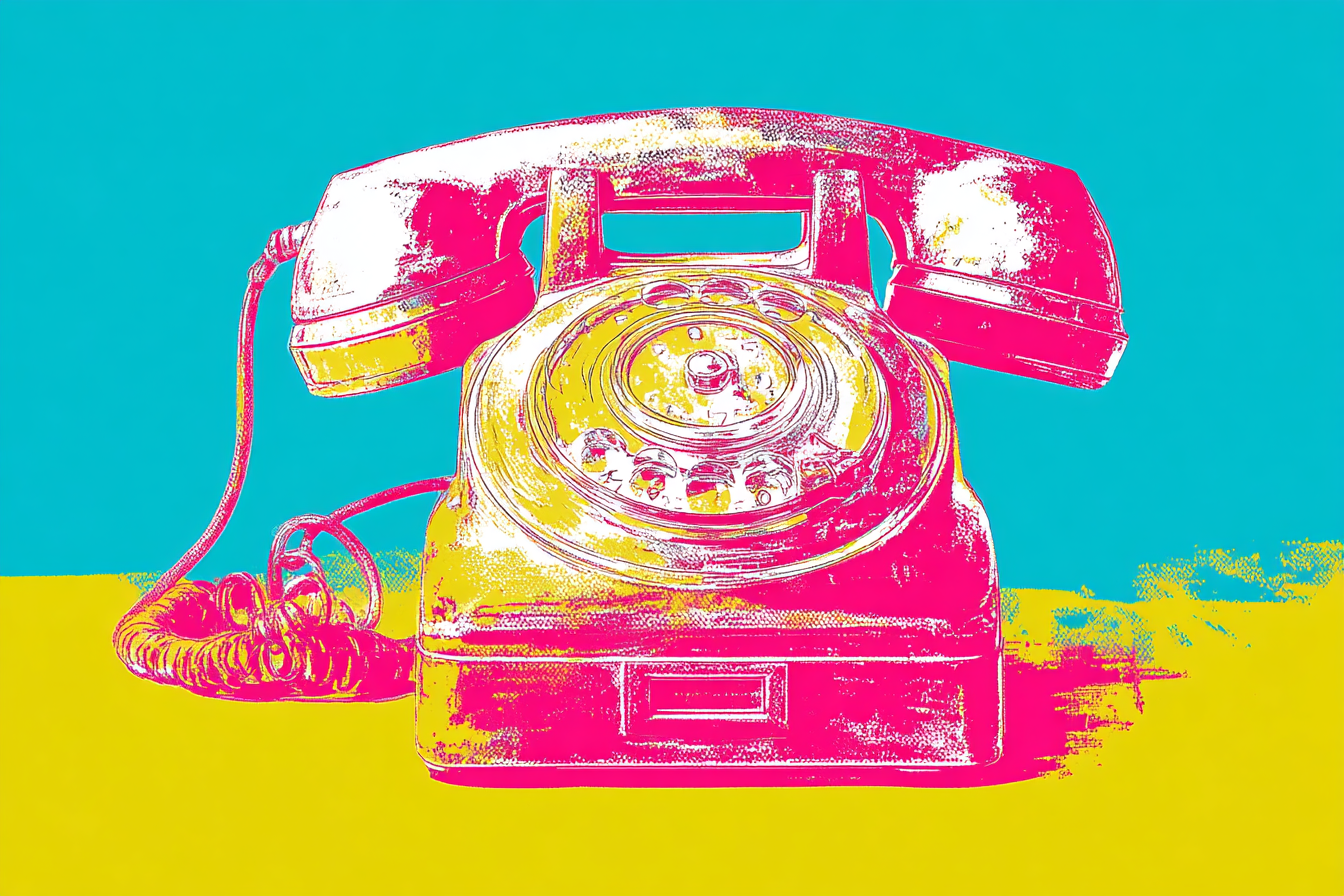 Neon Und Popfarben Retro Rotary Telefon Moderner Kunst Stil Bunt | Neon und Popfarben | Farbenwelten