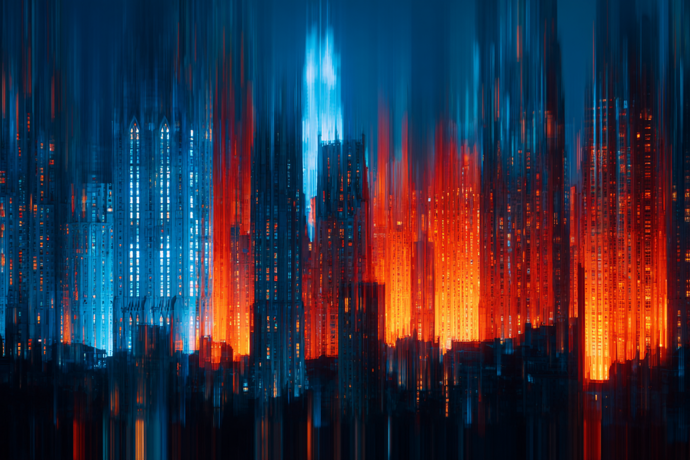 Neon Und Popfarben Stadtansicht Energie Und Chaos Blau Rot | Neon und Popfarben | Farbenwelten