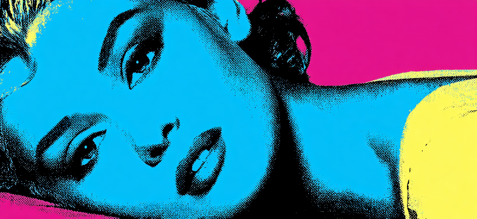 Neon Und Popfarben Stylisierte Grafik Porträt Gesicht Bunt High Contrast Pop Art | Neon und Popfarben | Farbenwelten