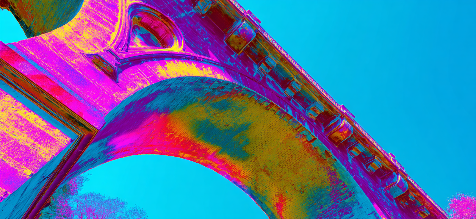 Neon Und Popfarben Vibrante Architektur Foto Mit Bogen Expressiver Stilisierung | Neon und Popfarben | Farbenwelten