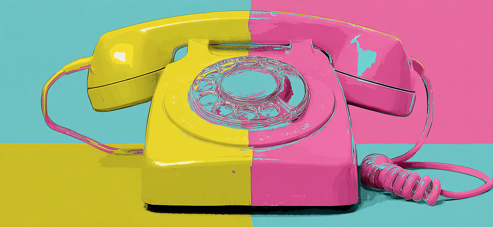 Neon Und Popfarben Vintage Rotary Telefon Bunt Kunstvoll Dekorativ | Neon und Popfarben | Farbenwelten