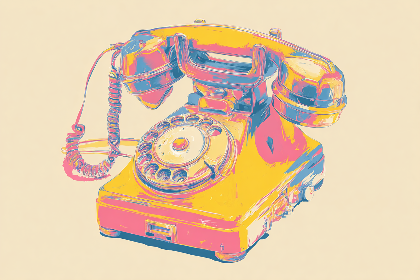 Neon Und Popfarben Vintage Rotary Telefon Kunstvoll Bunt | Neon und Popfarben | Farbenwelten