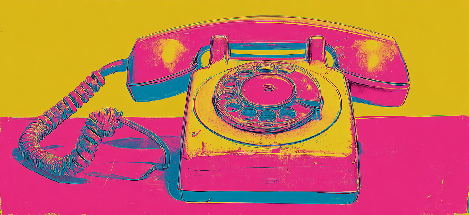 Neon Und Popfarben Vintage Rotary Telefon Pop Art Effect Bunte Hintergrund | Neon und Popfarben | Farbenwelten