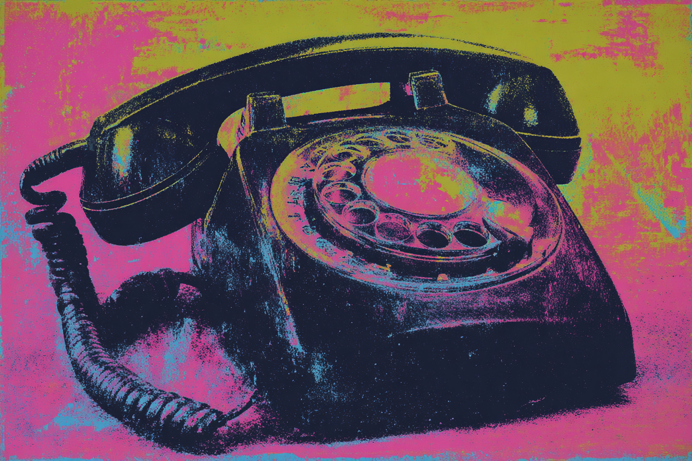 Neon Und Popfarben Vintage Rotary Telefon Vibrante Farben Kunstvolle Ausdrucksweise | Neon und Popfarben | Farbenwelten