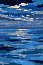 Blau Abenddämmerung Am Meer Und Himmel Absstrakt Mit Blau Und Grau | Petrol Maritim Delfter Blau | Farbenwelten
