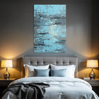 Blau Abstrakte Kunst Blautöne Grau Reflektierende Texturen