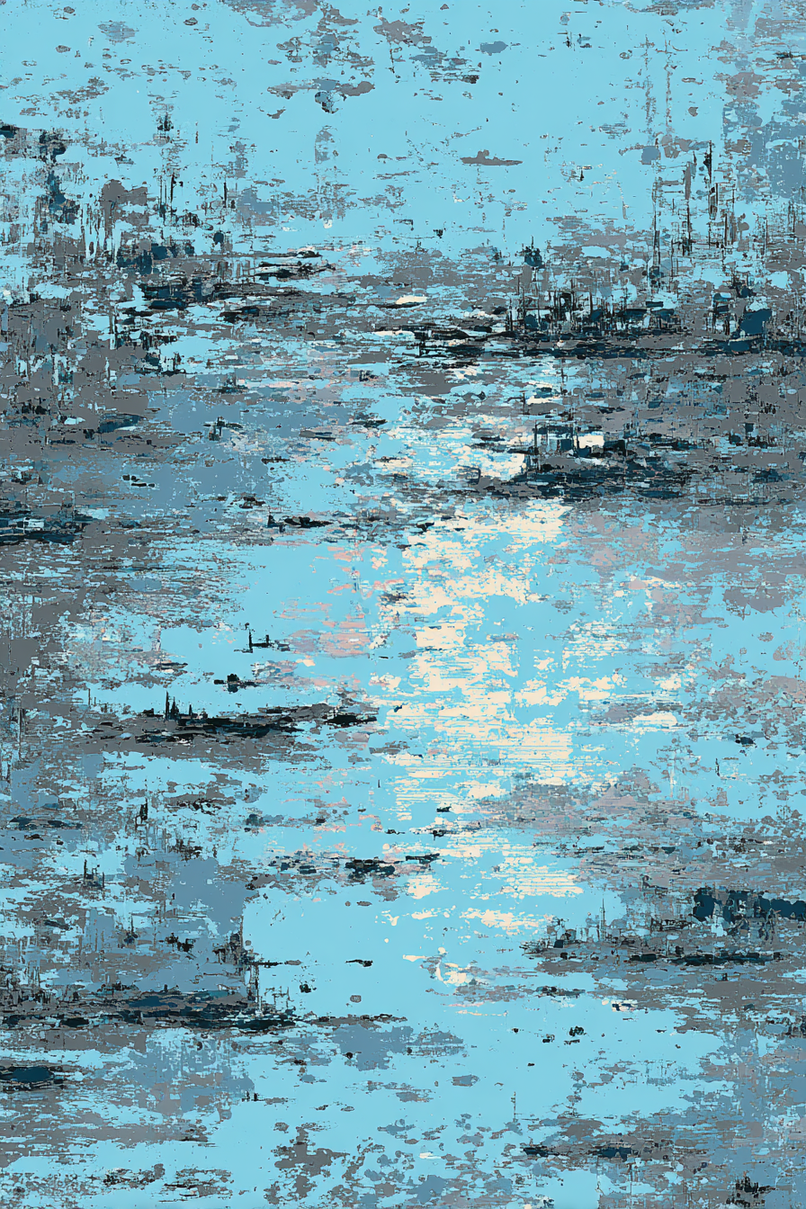Blau Abstrakte Kunst Blautöne Grau Reflektierende Texturen | Petrol Maritim Delfter Blau | Farbenwelten