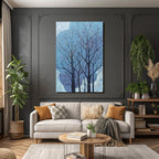 Blau Baumkunst Abstrakte Muster Blaü Farbe