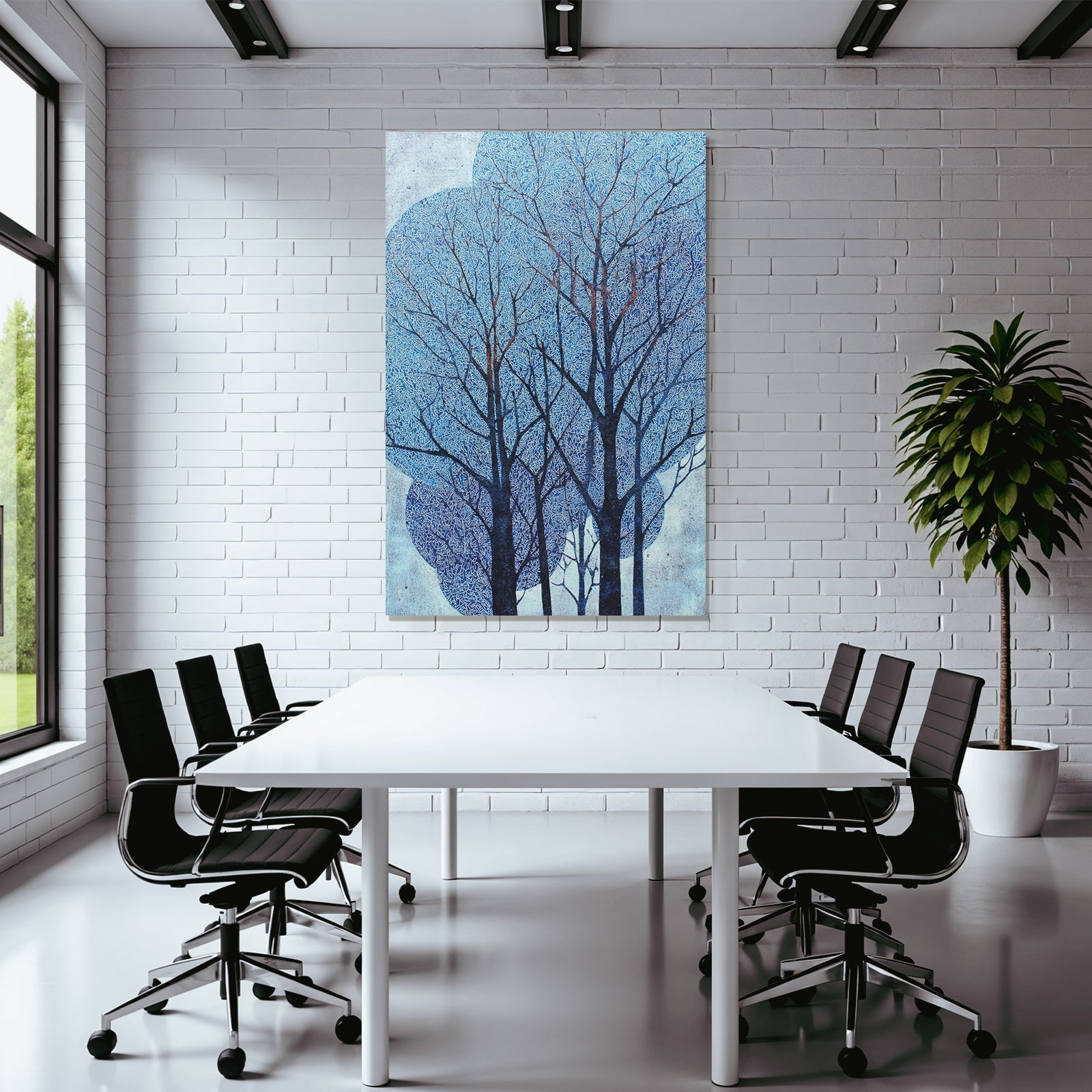 Blau Baumkunst Abstrakte Muster Blaü Farbe