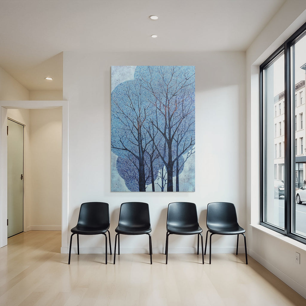 Blau Baumkunst Abstrakte Muster Blaü Farbe