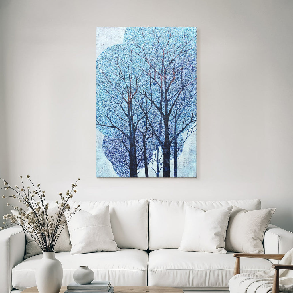 Blau Baumkunst Abstrakte Muster Blaü Farbe