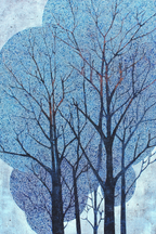 Blau Baumkunst Abstrakte Muster Blaü Farbe | Petrol Maritim Delfter Blau | Farbenwelten