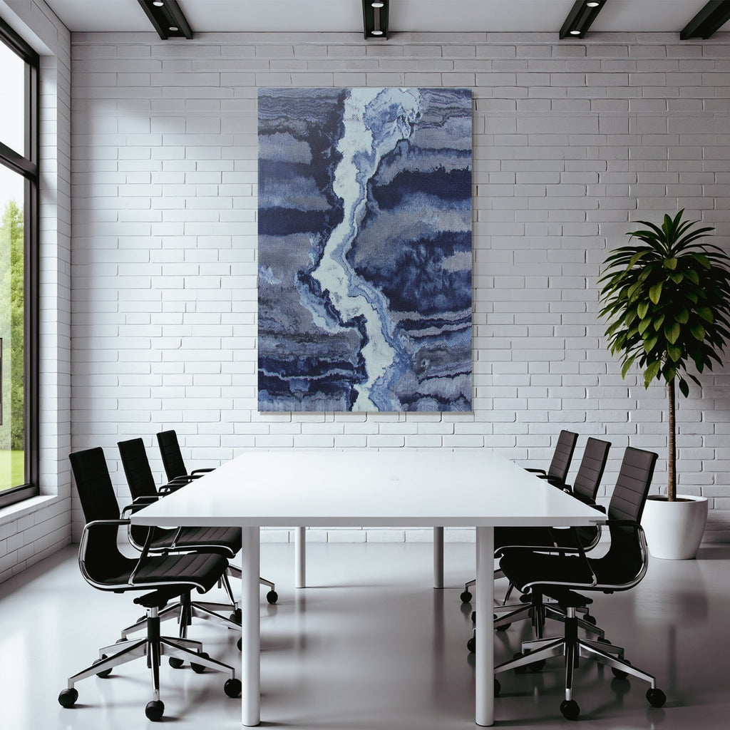 Blau Blau Grau Wellig Marmoriert Textilmuster
