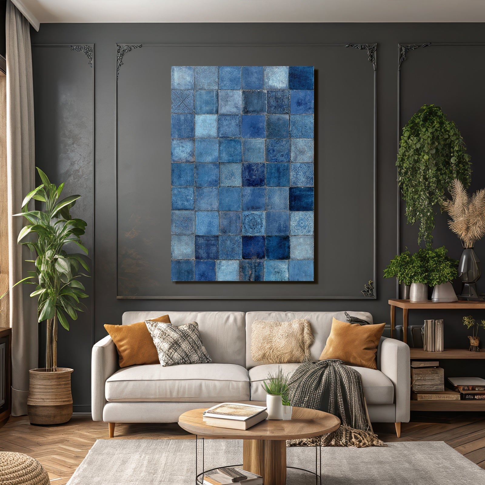 Blau Mosaik Blau Fliesen Design Texture