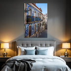 Blau Narrow Street With Azulejos In Portugüse Architecture