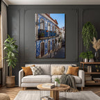 Blau Narrow Street With Azulejos In Portugüse Architecture