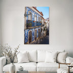 Blau Narrow Street With Azulejos In Portugüse Architecture