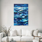 Blau Ocean In Nacht Unter Dem Mondlicht Abstrakte Darstellung