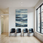 Blau Ocean Wellen Himmel Abstrakt Kunst Beruhigendes Meer Szenario